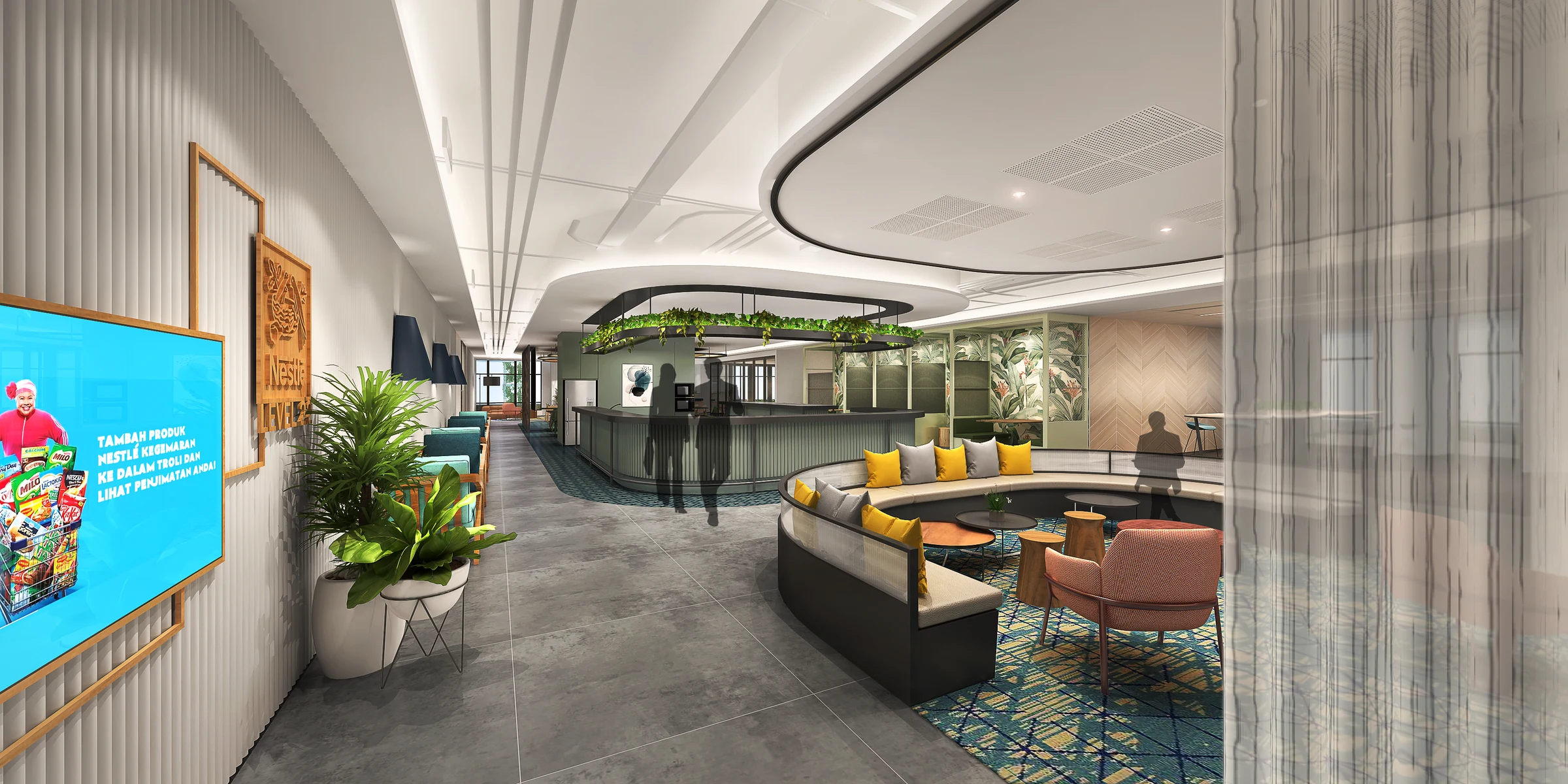Nestlé Jakarta Workplace — Area duduk kafe kantor
