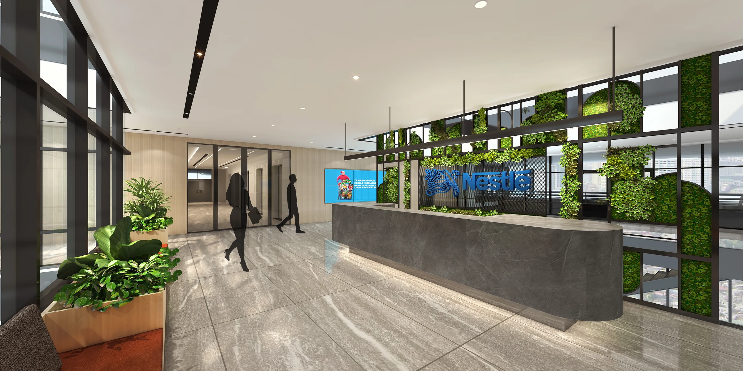 Nestlé Jakarta Workplace — Meja kolaborasi